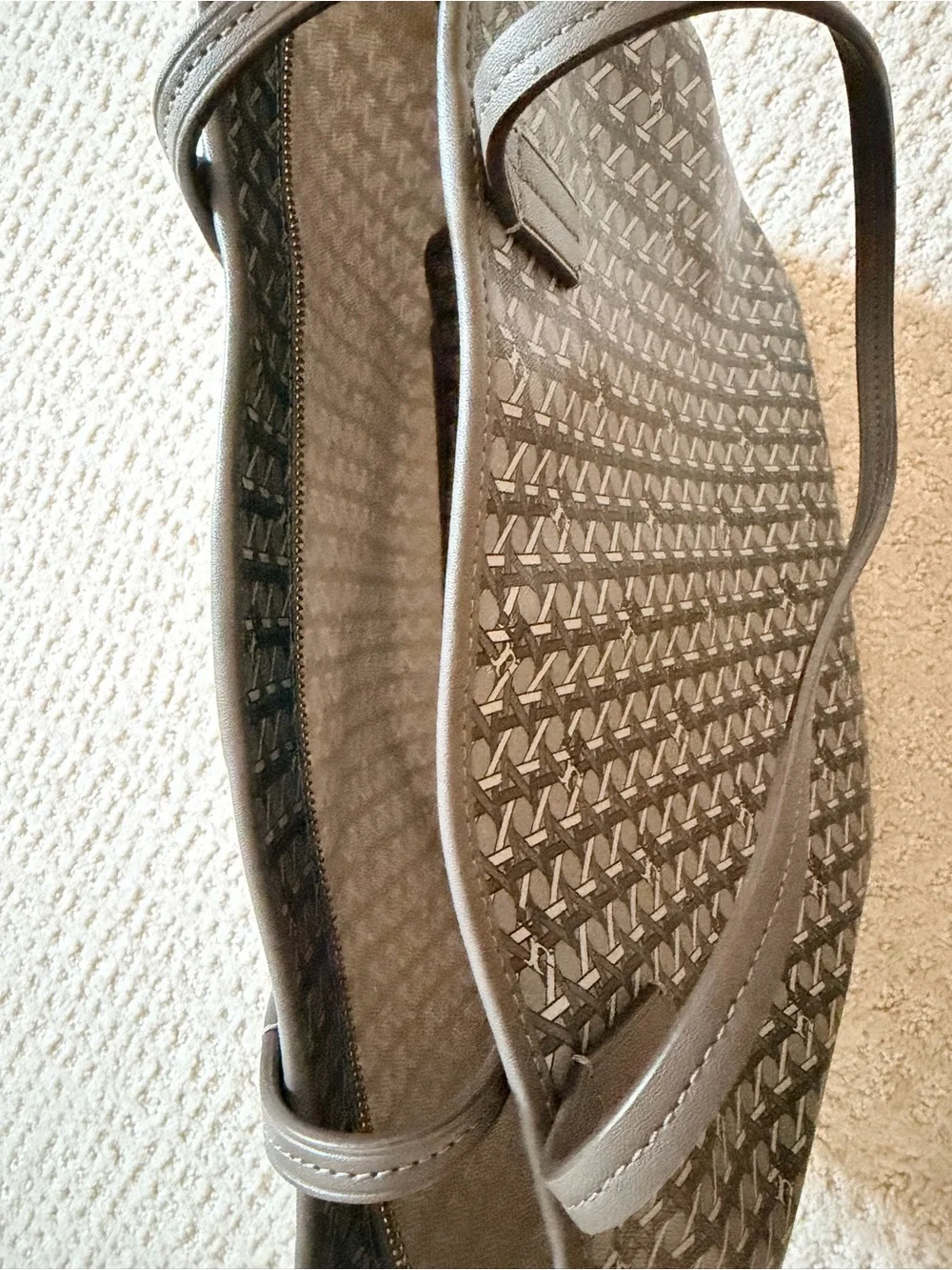 Tory Burch Gray Ever Ready Zip Tote with Matching Zip Pouch